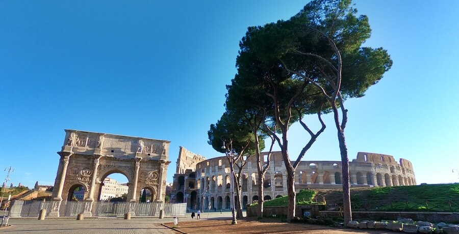 colosseum and arch of constantine